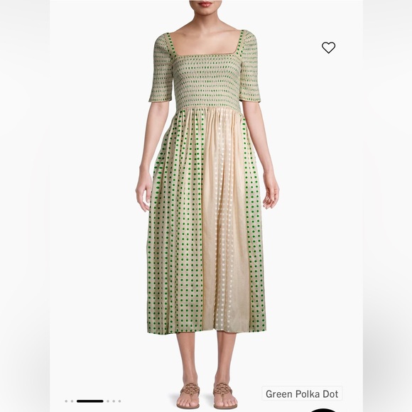 Tory Burch Dresses & Skirts - $998 Tory Burch
Silk Dotted Smocked Midi-Dress